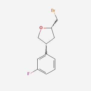 molecular formula C11H12BrFO B15259375 (2S,4R)-2-(Bromomethyl)-4-(3-fluorophenyl)oxolane 