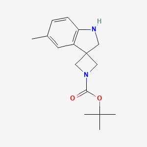molecular formula C16H22N2O2 B15259404 tert-Butyl 5'-methyl-1',2'-dihydrospiro[azetidine-3,3'-indole]-1-carboxylate 