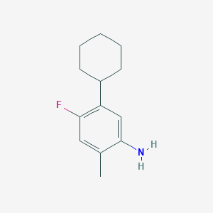 molecular formula C13H18FN B15259578 5-Cyclohexyl-4-fluoro-2-methylaniline 