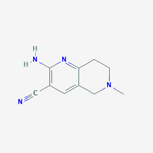 molecular formula C10H12N4 B1525960 2-Amino-6-methyl-5,6,7,8-tetrahydro-1,6-naphthyridine-3-carbonitrile CAS No. 1334490-67-3