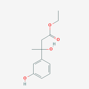 molecular formula C12H16O4 B1525963 Ethyl 3-hydroxy-3-(3-hydroxyphenyl)butanoate CAS No. 1249059-47-9