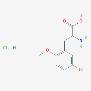 molecular formula C10H13BrClNO3 B1525966 2-Amino-3-(5-bromo-2-methoxyphenyl)propanoic acid hydrochloride CAS No. 1354950-21-2