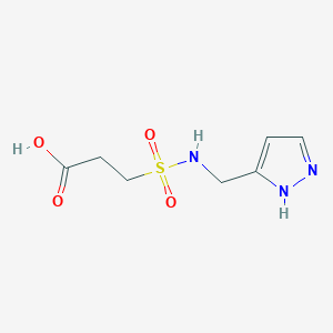 molecular formula C7H11N3O4S B1525968 3-[(1H-pyrazol-3-ylmethyl)sulfamoyl]propanoic acid CAS No. 1250349-23-5