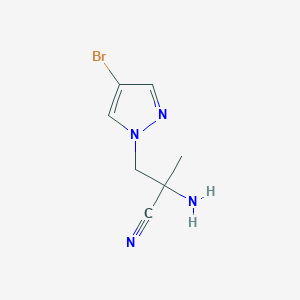 molecular formula C7H9BrN4 B1525971 2-amino-3-(4-bromo-1H-pyrazol-1-yl)-2-methylpropanenitrile CAS No. 1250956-82-1