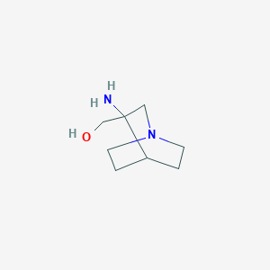 molecular formula C8H16N2O B1525975 {3-Amino-1-azabicyclo[2.2.2]octan-3-yl}methanol CAS No. 1184754-33-3