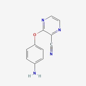 molecular formula C11H8N4O B1525976 3-(4-Aminophenoxy)pyrazine-2-carbonitrile CAS No. 1250251-50-3