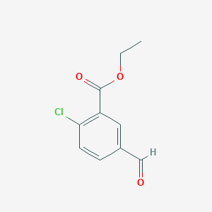 molecular formula C10H9ClO3 B15259827 Ethyl 2-chloro-5-formylbenzoate 