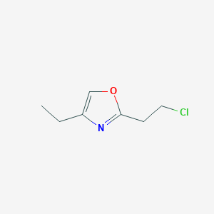 molecular formula C7H10ClNO B15259828 2-(2-Chloroethyl)-4-ethyl-1,3-oxazole 