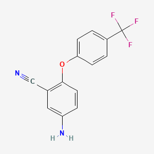molecular formula C14H9F3N2O B1525990 5-氨基-2-[4-(三氟甲基)苯氧基]苯甲腈 CAS No. 1291554-41-0
