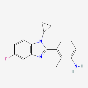 molecular formula C17H16FN3 B1525997 3-(1-cyclopropyl-5-fluoro-1H-1,3-benzodiazol-2-yl)-2-methylaniline CAS No. 1354962-68-7