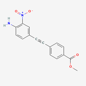 molecular formula C16H12N2O4 B15259970 Methyl 4-[2-(4-amino-3-nitrophenyl)ethynyl]benzoate 