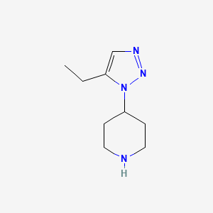 molecular formula C9H16N4 B15259988 4-(5-Ethyl-1H-1,2,3-triazol-1-yl)piperidine 