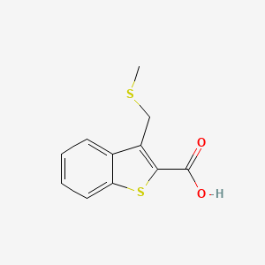 molecular formula C11H10O2S2 B1525999 3-[(Methylsulfanyl)methyl]-1-benzothiophene-2-carboxylic acid CAS No. 1178202-34-0