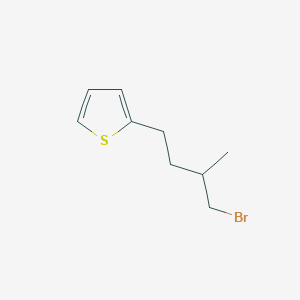 molecular formula C9H13BrS B15259995 2-(4-Bromo-3-methylbutyl)thiophene 