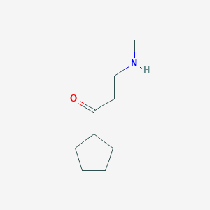molecular formula C9H17NO B15259997 1-Cyclopentyl-3-(methylamino)propan-1-one 