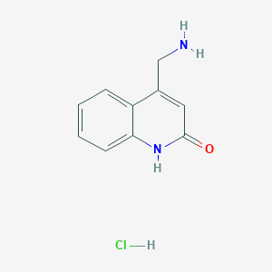molecular formula C10H11ClN2O B1526002 4-(Aminomethyl)-1,2-dihydroquinolin-2-one hydrochloride CAS No. 132973-42-3