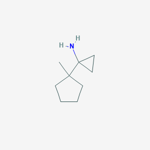 molecular formula C9H17N B15260020 1-(1-Methylcyclopentyl)cyclopropan-1-amine 