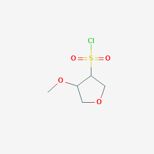 molecular formula C5H9ClO4S B15260024 4-Methoxyoxolane-3-sulfonyl chloride 