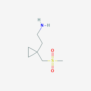 molecular formula C7H15NO2S B15260030 2-[1-(Methanesulfonylmethyl)cyclopropyl]ethan-1-amine 