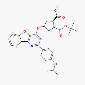 B1526005 (2S,4R)-1-(tert-Butoxycarbonyl)-4-((2-(4-isopropoxyphenyl)benzofuro[3,2-d]pyrimidin-4-yl)oxy)pyrrolidine-2-carboxylic acid CAS No. 1315326-78-3