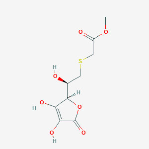 molecular formula C9H12O7S B15260052 Methyl 2-{[(2R)-2-[(2R)-3,4-dihydroxy-5-oxo-2,5-dihydrofuran-2-yl]-2-hydroxyethyl]sulfanyl}acetate 