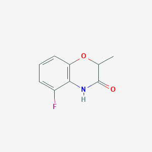 molecular formula C9H8FNO2 B15260067 5-Fluoro-2-methyl-3,4-dihydro-2H-1,4-benzoxazin-3-one 