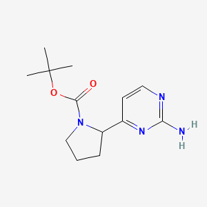 molecular formula C13H20N4O2 B1526010 Tert-butyl 2-(2-aminopyrimidin-4-yl)pyrrolidine-1-carboxylate CAS No. 1197850-17-1