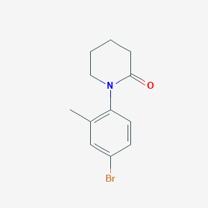 molecular formula C12H14BrNO B15260278 1-(4-Bromo-2-methylphenyl)piperidin-2-one 