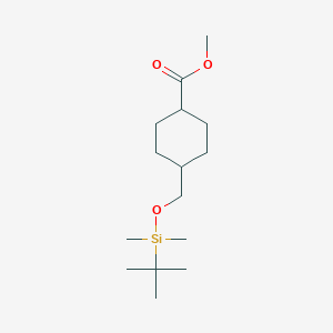 molecular formula C15H30O3Si B1526029 4-[[[(1,1-Dimethylethyl)dimethylsilyl]oxy]methyl]-cyclohexanecarboxylic acid methyl ester CAS No. 1308837-69-5