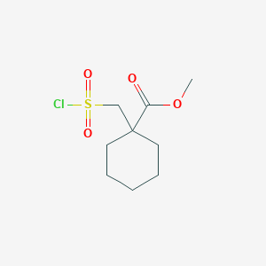 molecular formula C9H15ClO4S B1526032 methyl 1-[(chlorosulfonyl)methyl]cyclohexane-1-carboxylate CAS No. 374931-27-8