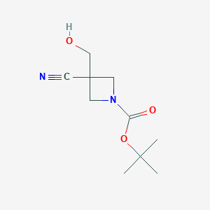 molecular formula C10H16N2O3 B1526047 Tert-butyl 3-cyano-3-(hydroxymethyl)azetidine-1-carboxylate CAS No. 1228581-13-2