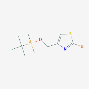 molecular formula C10H18BrNOSSi B1526060 2-溴-4-((叔丁基二甲基硅氧基)甲基)噻唑 CAS No. 936691-31-5