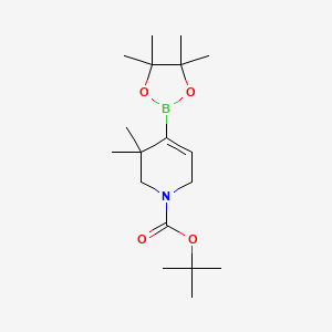 molecular formula C18H32BNO4 B1526062 叔丁基 3,3-二甲基-4-(四甲基-1,3,2-二氧杂硼环-2-基)-1,2,3,6-四氢吡啶-1-羧酸酯 CAS No. 1228962-22-8