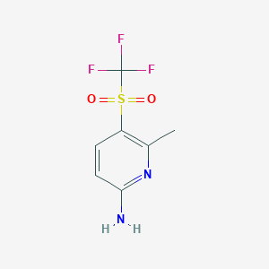 molecular formula C7H7F3N2O2S B15260646 6-Methyl-5-trifluoromethanesulfonylpyridin-2-amine 