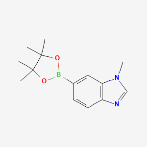 molecular formula C14H19BN2O2 B1526075 1-Methyl-6-(4,4,5,5-tetramethyl-1,3,2-dioxaborolan-2-YL)-1H-benzo[D]imidazole CAS No. 1107627-01-9