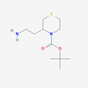 molecular formula C11H22N2O2S B1526076 Tert-butyl 3-(2-aminoethyl)thiomorpholine-4-carboxylate CAS No. 947337-32-8