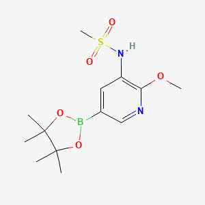 molecular formula C13H21BN2O5S B1526079 N-(2-Methoxy-5-(4,4,5,5-tetramethyl-1,3,2-dioxaborolan-2-yl)pyridin-3-yl)methanesulfonamide CAS No. 1083326-75-3