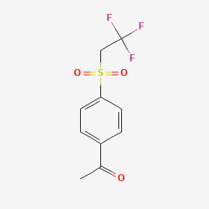 molecular formula C10H9F3O3S B1526086 1-[4-(2,2,2-Trifluoroethanesulfonyl)phenyl]ethan-1-one CAS No. 1354960-85-2