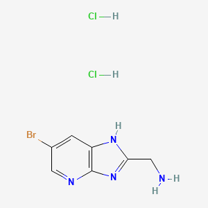 molecular formula C7H9BrCl2N4 B1526099 {6-bromo-1H-imidazo[4,5-b]pyridin-2-yl}methanamine dihydrochloride CAS No. 1354963-16-8