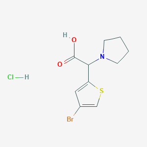 molecular formula C10H13BrClNO2S B1526103 2-(4-Bromothiophen-2-yl)-2-(pyrrolidin-1-yl)acetic acid hydrochloride CAS No. 1354949-62-4