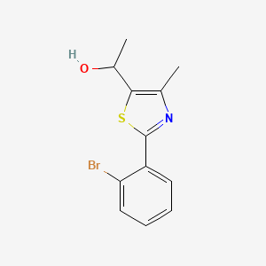 molecular formula C12H12BrNOS B1526104 1-[2-(2-Bromophenyl)-4-methyl-1,3-thiazol-5-yl]ethan-1-ol CAS No. 1251342-65-0
