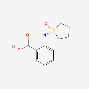 molecular formula C11H13NO3S B15261082 2-[(1-Oxo-1lambda6-thiolan-1-ylidene)amino]benzoicacid 
