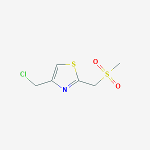 molecular formula C6H8ClNO2S2 B1526113 4-(Chloromethyl)-2-(methanesulfonylmethyl)-1,3-thiazole CAS No. 1249560-17-5