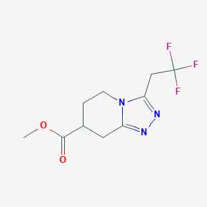 molecular formula C10H12F3N3O2 B15261160 Methyl 3-(2,2,2-trifluoroethyl)-5H,6H,7H,8H-[1,2,4]triazolo[4,3-a]pyridine-7-carboxylate 