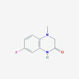 molecular formula C9H9FN2O B1526129 7-fluoro-4-methyl-3,4-dihydroquinoxalin-2(1H)-one CAS No. 1033312-09-2