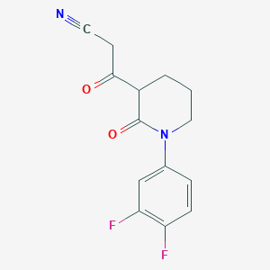 molecular formula C14H12F2N2O2 B15261305 3-[1-(3,4-Difluorophenyl)-2-oxopiperidin-3-yl]-3-oxopropanenitrile 
