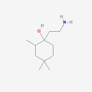 molecular formula C11H23NO B15261306 1-(2-Aminoethyl)-2,4,4-trimethylcyclohexan-1-OL 