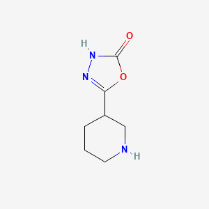 molecular formula C7H11N3O2 B15261314 5-(Piperidin-3-yl)-2,3-dihydro-1,3,4-oxadiazol-2-one CAS No. 1046203-46-6