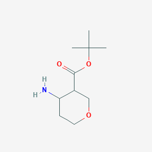 molecular formula C10H19NO3 B15261315 tert-Butyl 4-aminooxane-3-carboxylate 