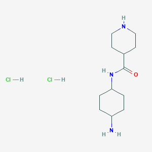 molecular formula C12H25Cl2N3O B1526133 N-(4-aminocyclohexyl)piperidine-4-carboxamide dihydrochloride CAS No. 1354950-03-0